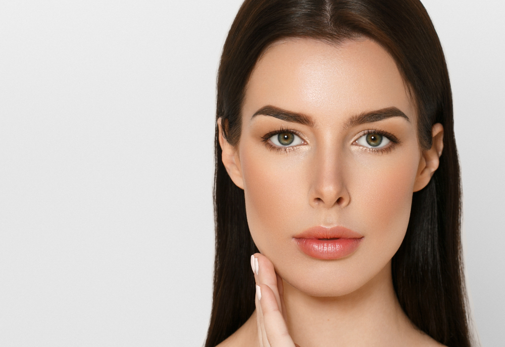 Woman with stunning appearance has great skin after cosmetic treatments.